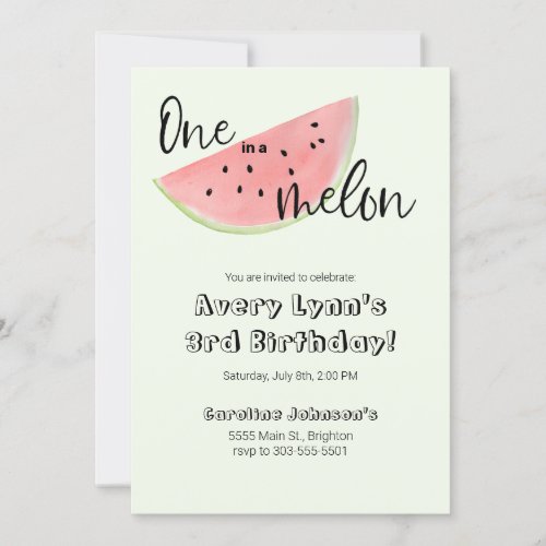 One in a Melon Birthday Card for Boy or Girl