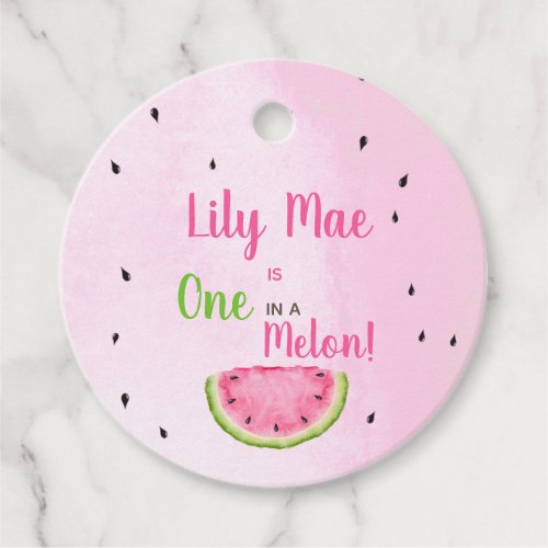 One in a Melon Birthday Favor Tags