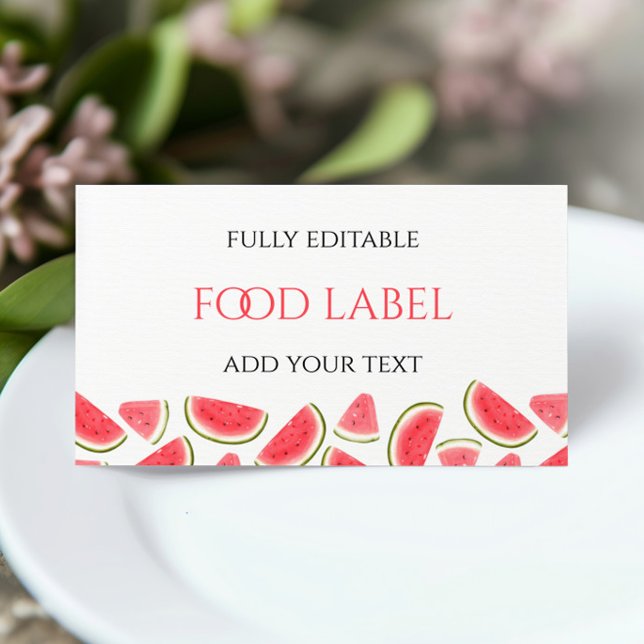 One In A Melon Birthday Food Label, Watermelon Enclosure Card (Creator Uploaded)