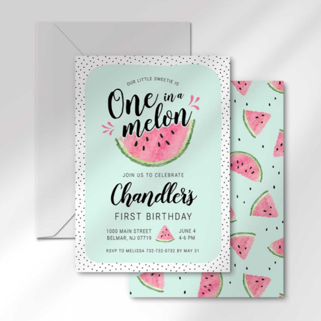 One in a Melon Birthday Invitation (Creator Uploaded)