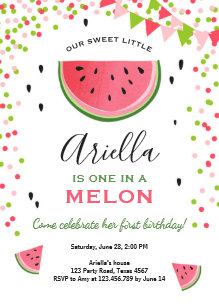watermelon birthday invitations zazzle