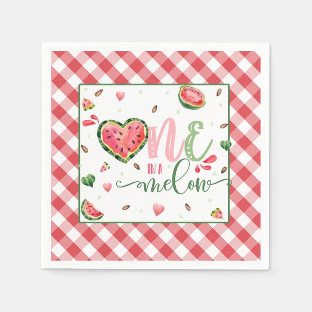One In a Melon Birthday Napkin (Front)