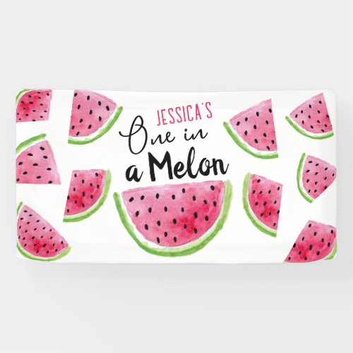 One in a Melon Birthday Party Banner