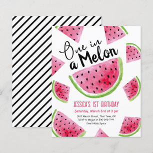 One in a Melon Birthday Party Budget Invitation
