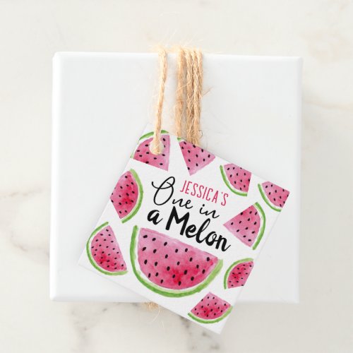 One in a Melon Birthday Party Favor Tags