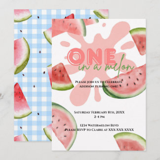 One in a Melon Birthday Party Invitation
