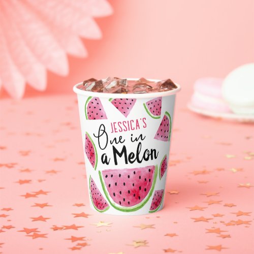 One in a Melon Birthday Party Paper Cups
