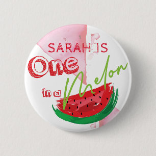 One In a Melon Birthday Personalized Button