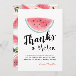 One in a Melon Birthday Thank You Card