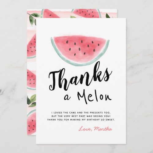 One in a Melon Birthday Thank You Card