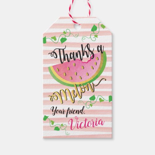 One in a Melon Birthday Watermelon favor tags