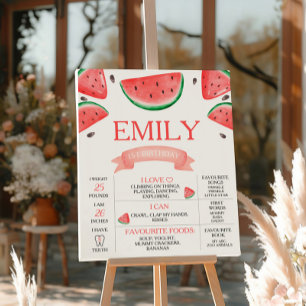 One In A Melon Birthday Watermelon Milestone Sign