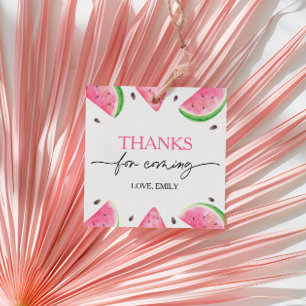 One In A Melon Birthday Watermelon Thank You Favor Tags