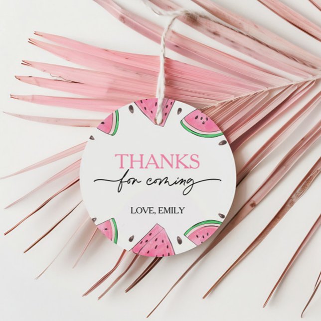One In A Melon Birthday Watermelon Thank You Favor Tags (Creator Uploaded)