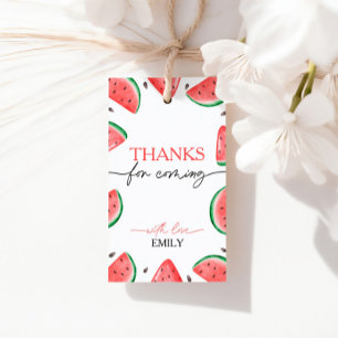 One In A Melon Birthday Watermelon Thank You Gift Tags