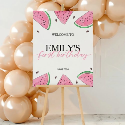 One In A Melon Birthday Watermelon Welcome Sign