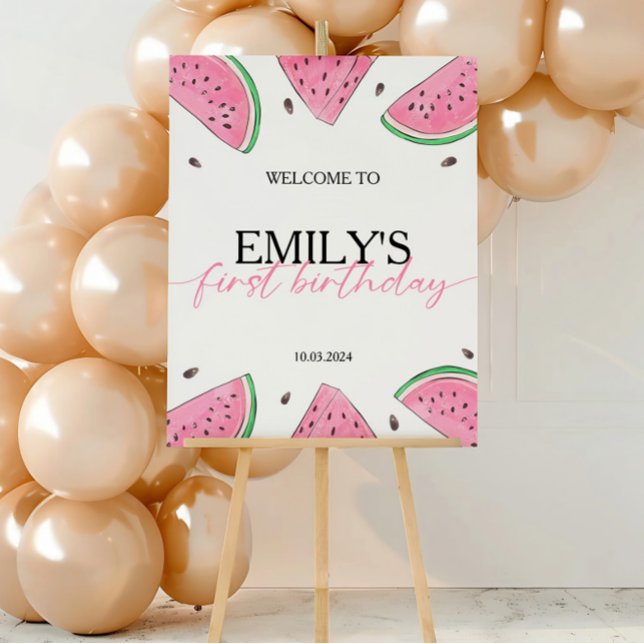 One In A Melon Birthday Watermelon Welcome Sign (Creator Uploaded)