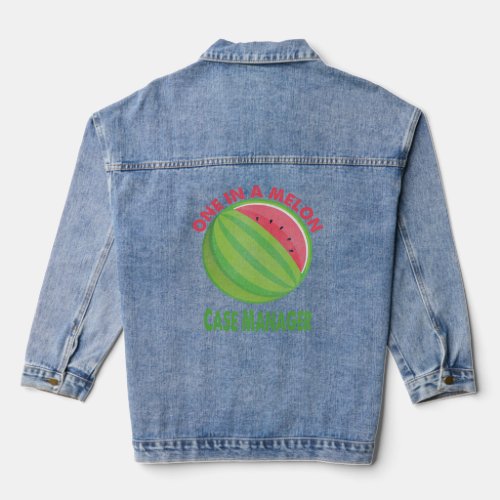 One in a Melon Case Manager Watermelon Retirement  Denim Jacket