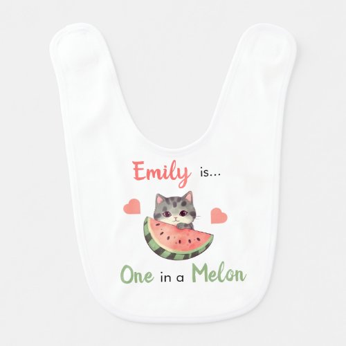 One in a Melon Cat Summer Baby Bib