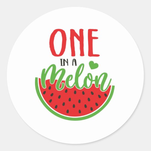 One in a melon classic round sticker
