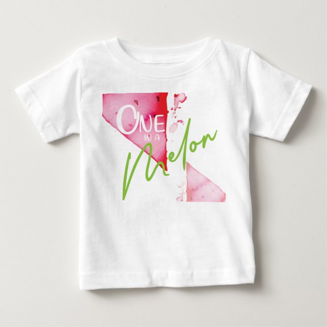 One In a Melon Cute Birthday Girl Baby T-Shirt (Front)