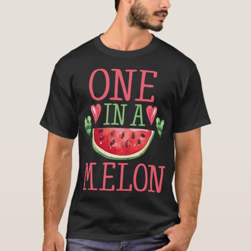 One In A Melon Cute Kids Womens Watermelon T_Shirt