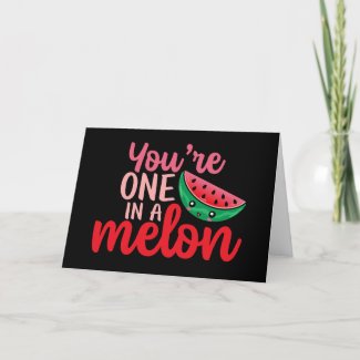 One In A Melon Cute Love Pun Funny Valentine's Day