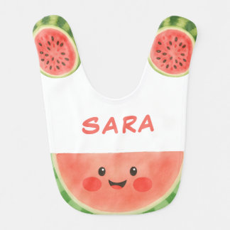 One in a Melon Cute Watermelon Baby Bib Girl