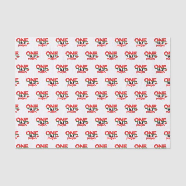 One in a Melon Cute Watermelon First Birthday Tissue Paper (Front)