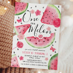 'One in a Melon' Cute Watermelon Girl 1st Birthday Invitation<br><div class="desc">Cute watermelon 'One in a Melon' Pink Girl 1st Birthday Party Invitation. Design features juicy watercolor watermelons,  lollipops,  ice-lolly,  butterflies and flowers. The modern birthday celebration is easy to customize using the template provided. Perfect for summer garden parties.</div>
