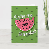 One in a Melon Cute Watermelon Green Birthday