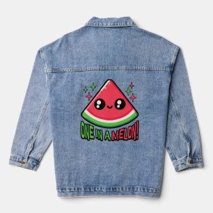 One In A Melon! Cute Watermelon Pun Denim Jacket