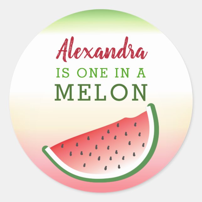 One in a Melon Cute Watermelon Tag Envelope (Front)