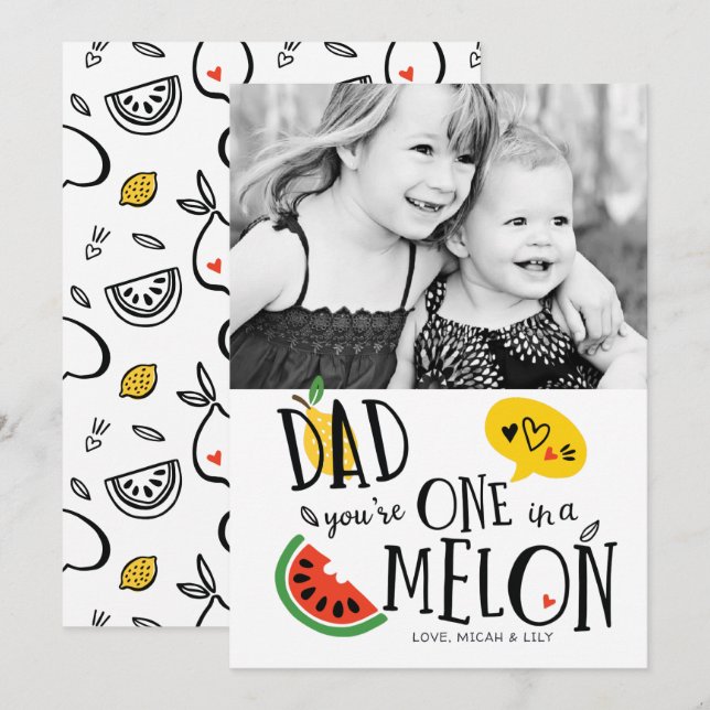 One in a Melon Dad Father's Day Card (Front/Back)