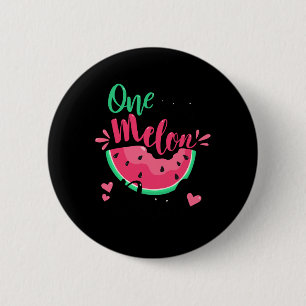 One In A Melon Dad Summer Birthday Party Matching Button