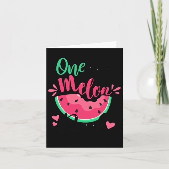 One In A Melon Dad Summer Birthday Party Matching  Card (Front)