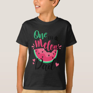 One In A Melon Dad Summer Birthday Party Matching  T-Shirt