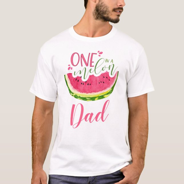 One in a Melon Dad Watermelon Shirt for Men (Front)