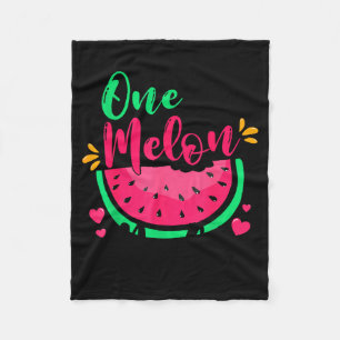One In A Melon Dada Summer Birthday Party Matching Fleece Blanket