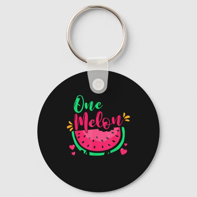 One In A Melon Dada Summer Birthday Party Matching Keychain (Front)
