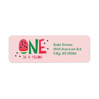 One in a Melon First Birthday Address Label