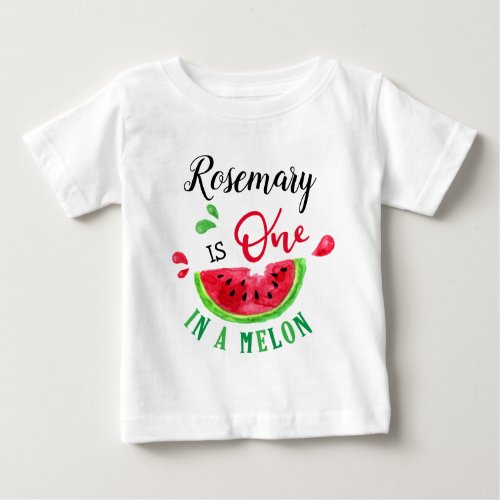 One In A Melon First Birthday Baby T_Shirt