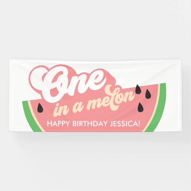 One In a Melon First Birthday Banner (Horizontal)