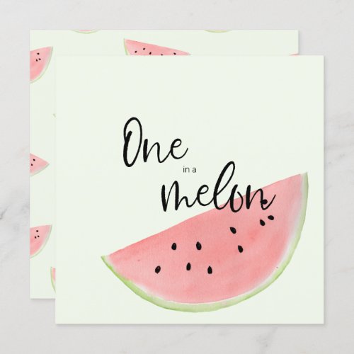 One in a Melon First Birthday Card for Boy or Girl