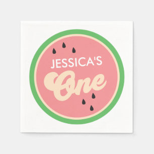 One In a Melon First Birthday Cocktail Napkins