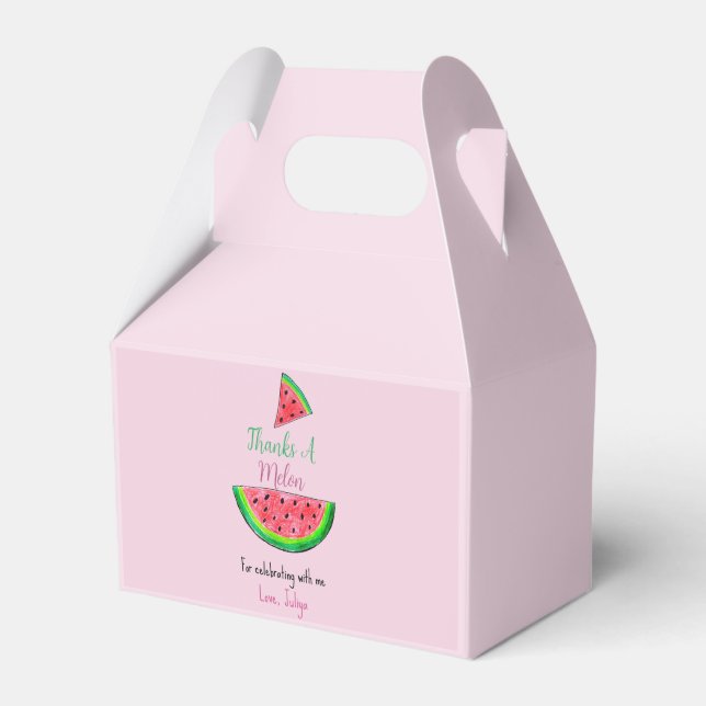 One in a melon first birthday Favor Box (Front Side)