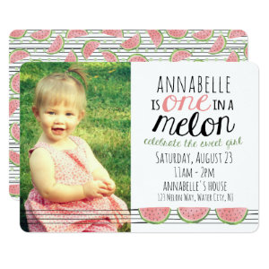 One in a Melon, First Birthday Invitation