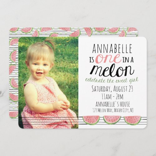 One in a Melon First Birthday Invitation