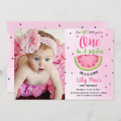 One in a Melon First Birthday Invitation (Front/Back)