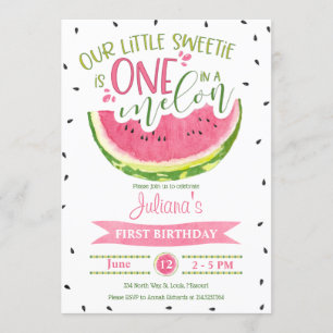 One in a Melon First Birthday Invitation